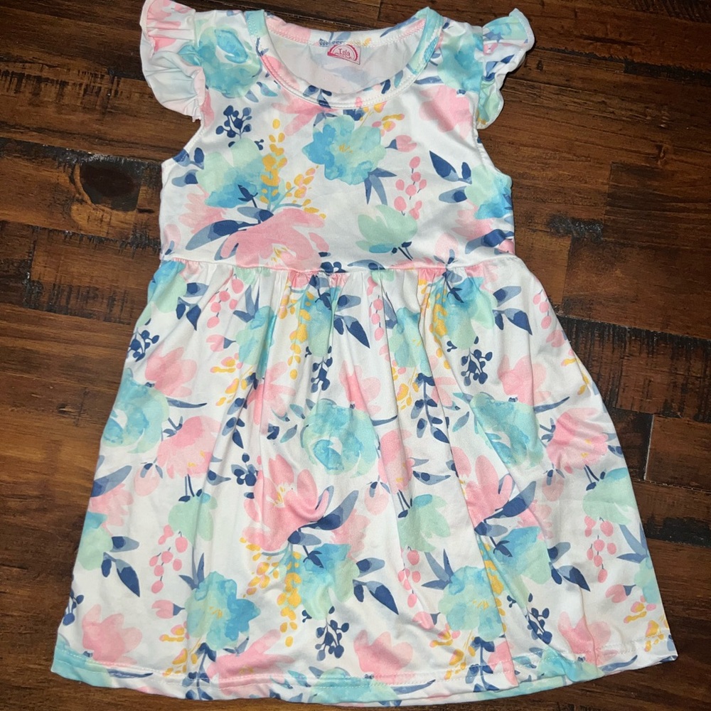 Floral Sun Dress Boutique Short Sleeve